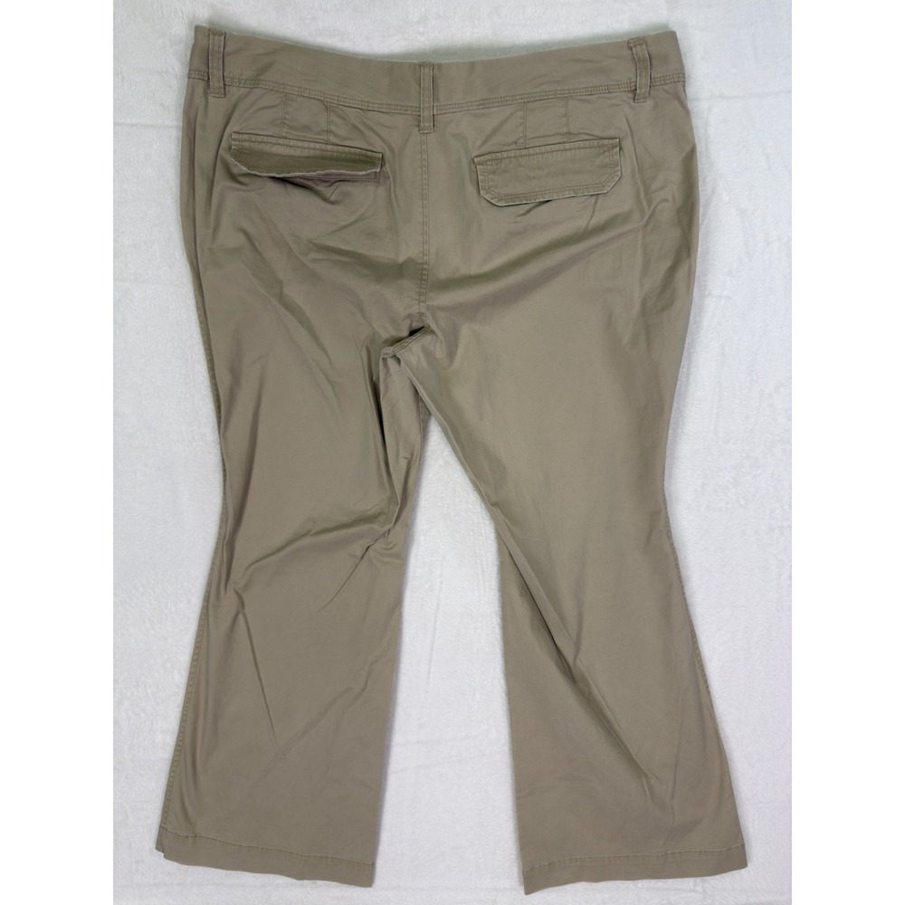 Old Navy Pants Womens 18 Plus Beige‎ Khaki Mid Rise Perfect Super Flare Stretch - Picture 2 of 8